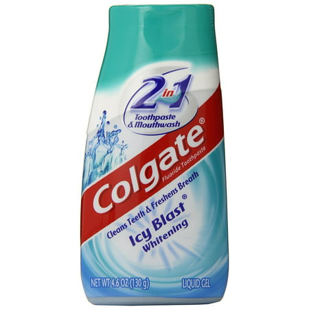 Colgate 2-in-1 Toothpaste & Mouthwash, Whitening Icy Blast, 4.6 Ounce