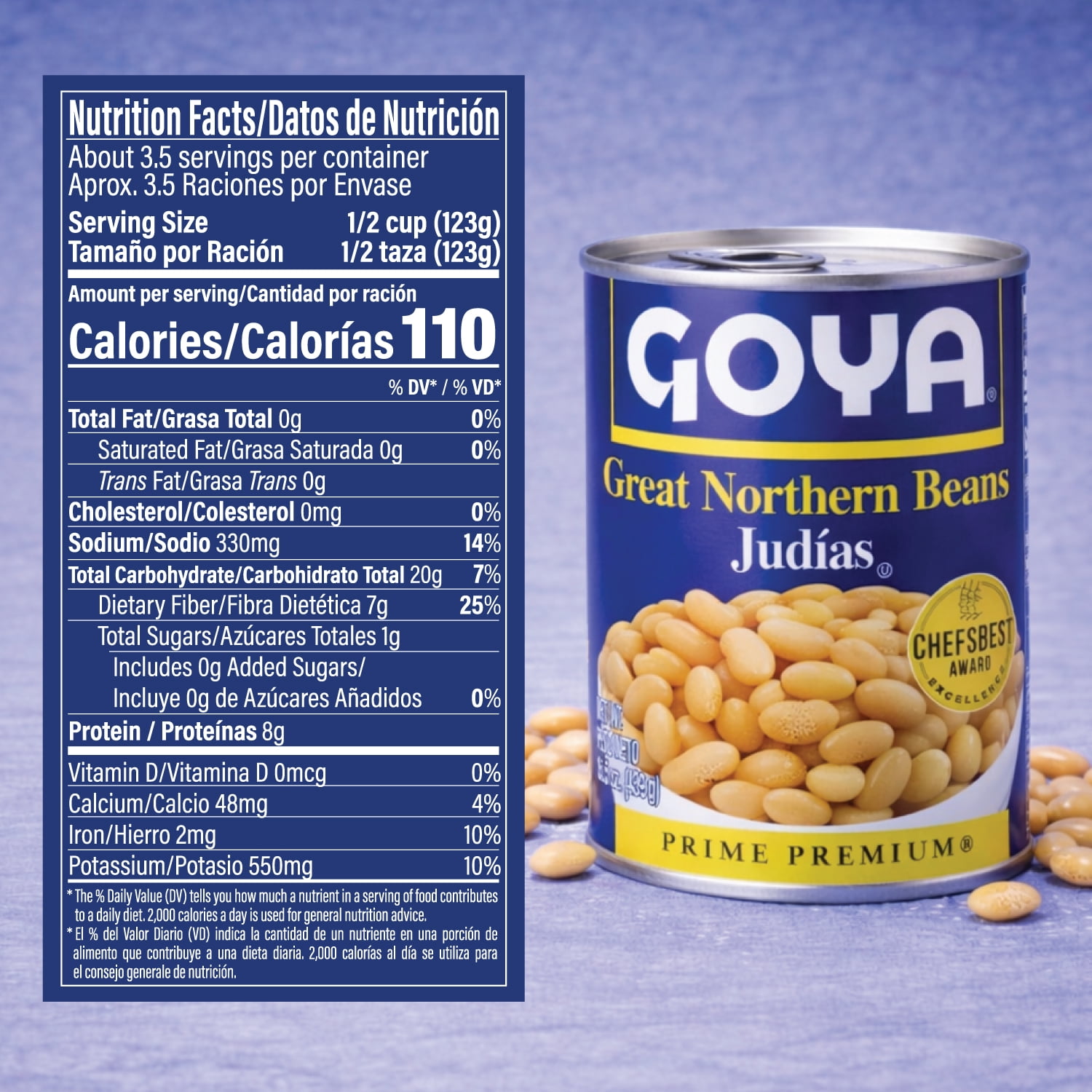 (7 pack) Goya Goya Great Northern Beans, 15.5 oz