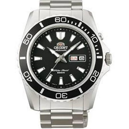 Orient FEM75001BR Mens Mens Mako XL Black Dial Stainless Steel Watch ...