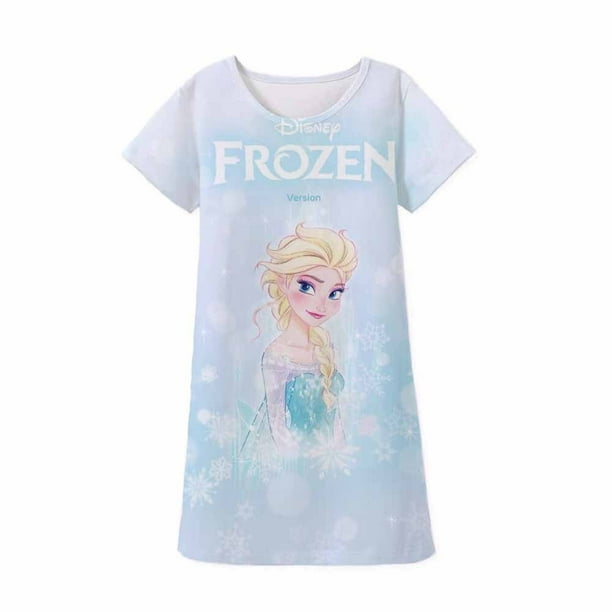 Camiseta de verano para ninas camiseta de dibujos animados para ninas ropa para ninos camisetas de manga corta de Reina de la nieve congelada de Disney vestido para ninos 7T 8T Gao Jinjia
