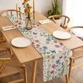 thumbnail image 3 of Spring Floral Table Runner - 72 Inch Long, Kitchen Dining Table Runner Dresser Scarves, Pink Blue Flowers Butterfly Rustic Farmhouse Decor for Coffee Tables Wedding Party Banquet, 3 of 8
