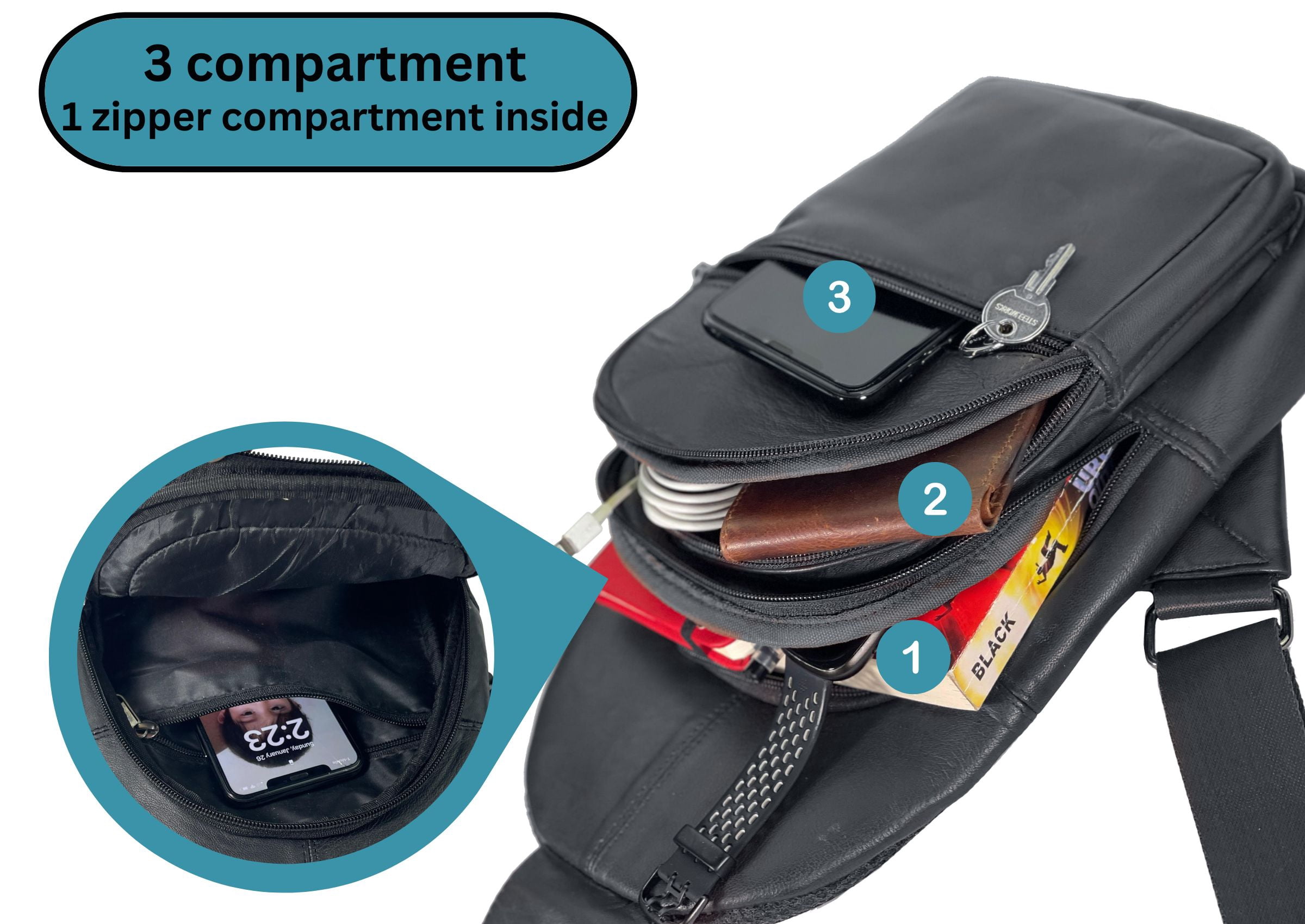 Crossbody Bag Sling Bag Shoulder Pack Lightweight Travel Hiking Men Women-by Bullz