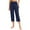 Dark Blue, variant on Yogalicious Leggings for Women, Women's Tight Casual Solid Color Seven Part Split Yoga Pants Dark Blue M