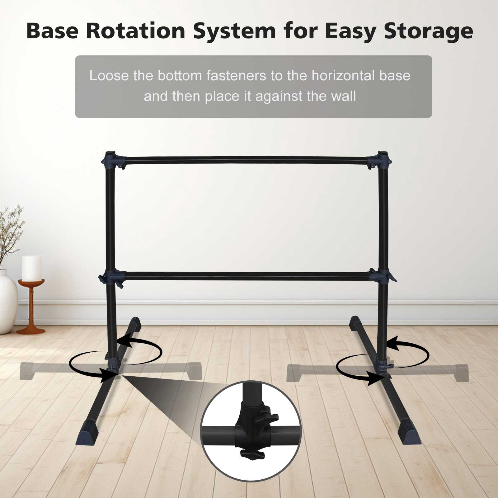 EUROCO 4FT Double Ballet Barre, Freestanding and Adjustable Dance Barre