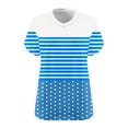 thumbnail image 4 of Ashirexll Hauts pour Femmes Tendance, Chemise de Base Imprimée à Manches Courtes et Col en V pour Femmes Grande Taille, 4 of 4