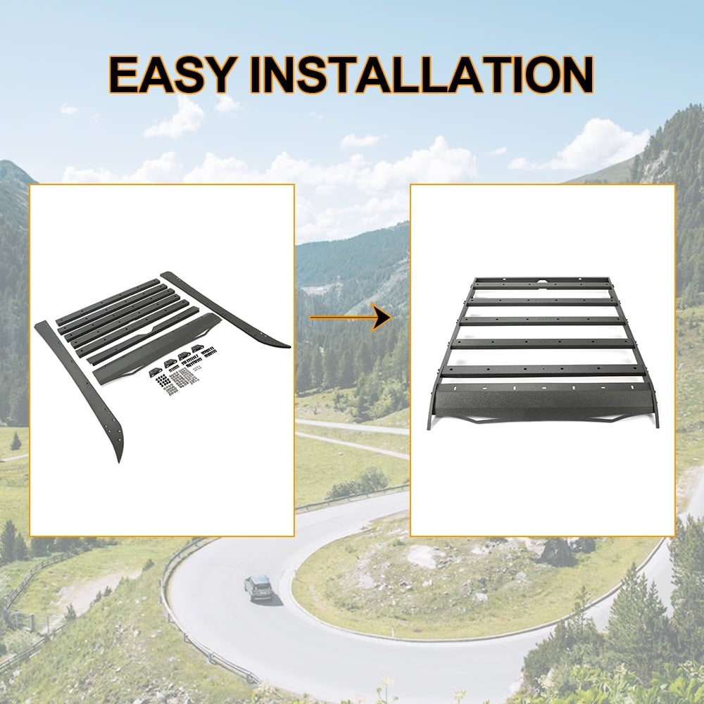 Kojem Waterproof Top Roof Rack 300 lbs, Steel Black