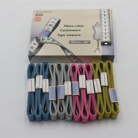 

ERTUTUYI Four-color Measuring Ruler Soft 150cm 12-Piece Tape Tailoring Leather ArtsCrafts & Sewing