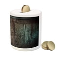 thumbnail image 3 of Zombie Piggy Bank, Monster Behind Door Looking with Evil Eyes Hell Nightmare Modern Print, Ceramic Coin Bank Money Box for Cash Saving, 3.6" X 3.2", Umber Teal Tan, by Ambesonne, 3 of 4