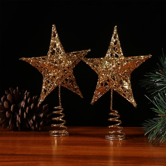 ELAYARD Sparkling Christmas Tree Topper for Small Tabletop Trees Holiday Decoration with Shiny Star Design