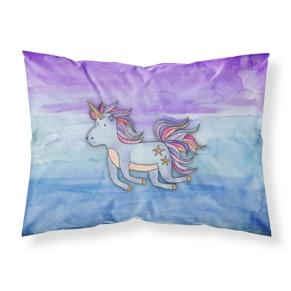 Blue Unicorn Watercolor Fabric Standard Pillowcase
