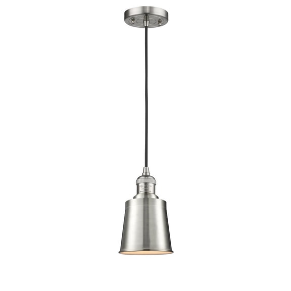 Innovations Lighting  Addison - 1 Light 5" Cord Hung Mini Pendant Brushed Satin Nickel