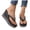 Black, variant on Women's Platform Flip Flop Glitter Rhinestones Wedding Heels with Arch Support Comfortable Wedge Summer Thong Sandals White Size 7
