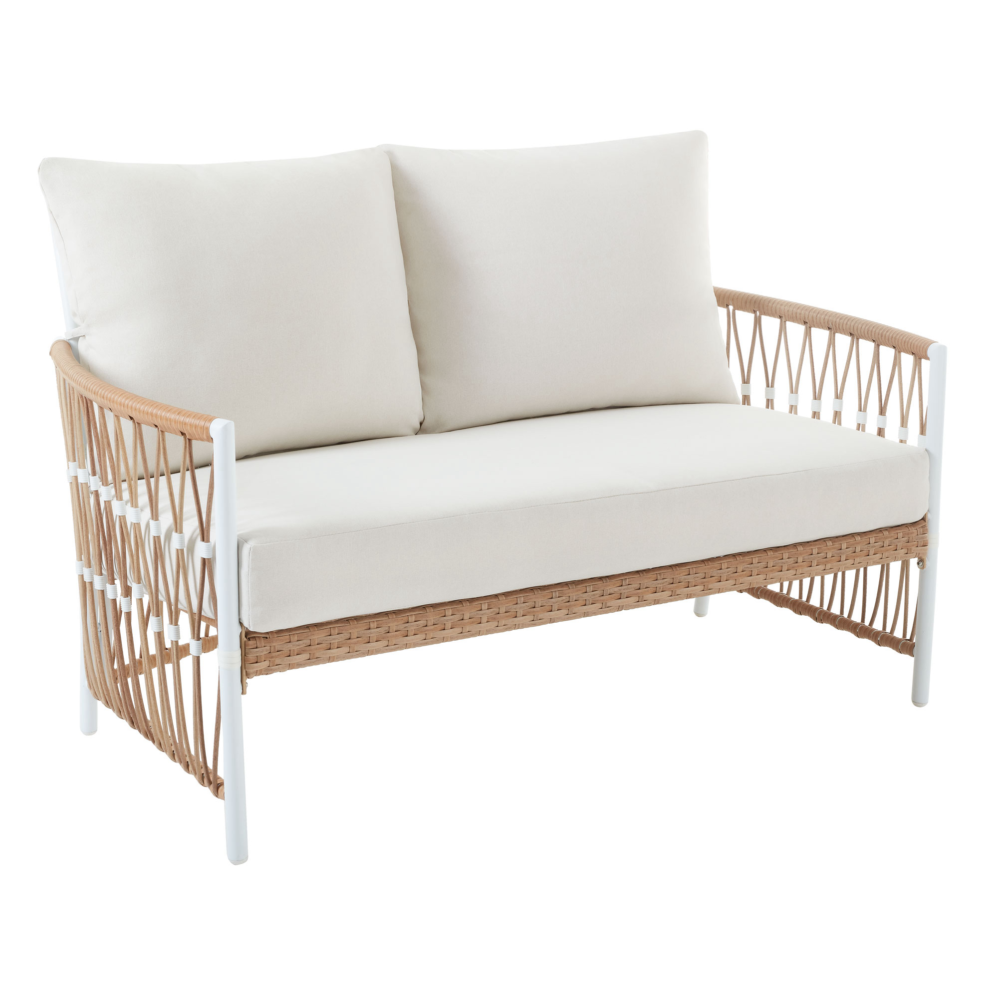 Better Homes & Gardens Lilah Outdoor Wicker Loveseat, White - Walmart.com