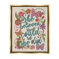 thumbnail image 4 of Stupell Industries She Believed Girl Power Motivational Patterned Floral Butterflies Graphic Art Metallic Gold Floating Framed Canvas Print Wall Art, Design by Valentina Harper, 4 of 5