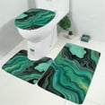 thumbnail image 2 of Green Marble Color Flow Pattern Bathroom Rugs Sets 3 Piece,Toilet Cover Set,Absorbent Non Slip Bathroom Mats Sets with U-Shaped Contour Rug Toilet Rug Set, 2 of 5