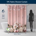 thumbnail image 2 of LVRLVR 1/4 Sparkling Blue Glitter & Floral Fabric Shower Curtain Rug Set - Bath Mat Bathroom Decoration,Pink, 70.8" × 70.8", 2 of 8