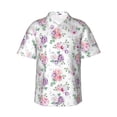 thumbnail image 2 of Picia Rose Flower B Gentle Cotton Regular Fit Short Sleeve Casual Hawaiian Shirt for Men-3X-Large, 2 of 9