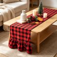 thumbnail image 5 of LIORAGLJ Christmas Table Runner with Ruffled Ends Double-Sided Plaid for Dining Table Window Decor, 5 of 6