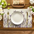 thumbnail image 4 of Sm:)e Lavender Spring Placemats Set of 4, 12 x 18 Inch, Floral Decorative Rustic Farmhouse Table Decoration for Kitchen Dinning, 4 of 7