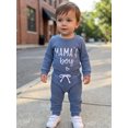 thumbnail image 4 of Cjfdfy Newborn Baby Boy Fall Outfit Mama's Boy Embroidery Ribbed Long Sleeve Romper Elastic Waist Pants 2 Piece Set Infant Cute Coming Home Fall Winter 0-12M, 4 of 9