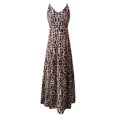 thumbnail image 3 of Puntoco Vestidos Mujer Verano Casual Tirantes Falda Impreso Digital V-Cuello Hendidura Vestido De Trapeador, 3 of 4