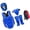 Blue five piece set-L, variant on Multifunctional Boxing Fighting Protective Equipment Set Includes Headgear Chest Guard Leg Guards Groin Cup