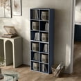 thumbnail image 6 of Furniture of America Brooks Stackable 6-Cube Wood Steel Blue Bookcase, 6 of 9