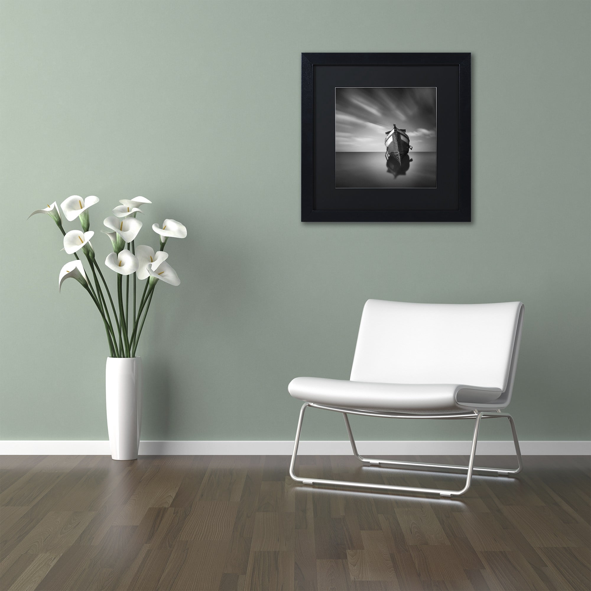 Trademark Fine Art ''My Boat IV'' by Moises Levy 16" x 16" Black Matted Black Frame (886511877337)