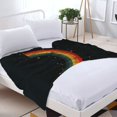 thumbnail image 3 of Vibrant Rainbow Pattern Flannel Blanket - Soft Cozy and Warm for Sofa Travel Bed and Chair - Whimsical Design with Textured Look, 3 of 7
