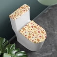 thumbnail image 3 of HELLHERO Gingerbread Man Pizza Universal Toilet Lid Seat Cover Elastic Edge Soft Stretchy Fabric Toilet Top Cover Set Adjustable Toilet Reusable 17x21 Inches, 3 of 8