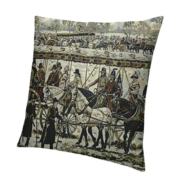 BANET  Bayeux Tapestry Throw Pillow Covers Cozy Square Throw Pillow Case Home Decorative for Bed Couch Sofa Living Room Cushion Case 12x12in