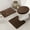 Brown, variant on Bathroom Rug Set, 3 Pieces Shaggy Soft Polyester Non-Slip Mats Absorbent Toilet Mat,Rectangular Area Rug, U-Shaped Bath Mat, Elongated Toilet Lid Cover (Brown)
