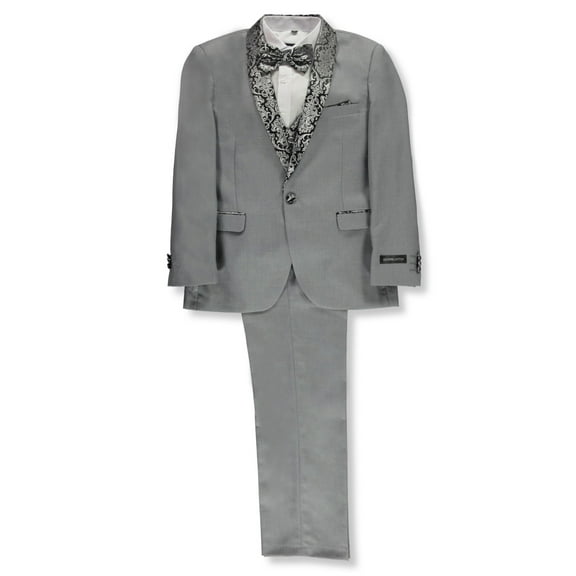 Kids World Boys' 5-Piece Vest Set - gray, 12 (Big Boys)