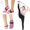thumbnail image 6 of GustaveDesign 1 Pair Non Slip Yoga Socks for Women, Anti-Skid Full Toe Socks with Grips & Straps for Ballet Pilates Barre Dance Workout Fitness Indoor (Gray), 6 of 8