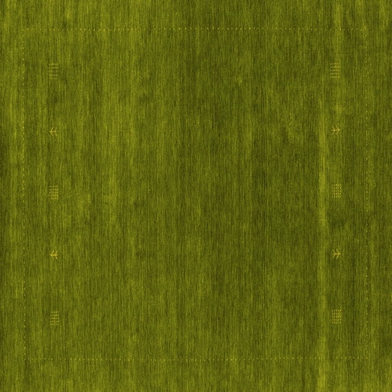 Ahgly Company Indoor Square Abstract Yellow Contemporary Area Rugs, 3' Square