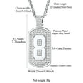 thumbnail image 3 of FindChic Bling Sports Necklaces for Men Cubic Zirconia Silver Digital Dog Tag Pendant Hip Hop Jewelry for Him, with Gift Box, 3 of 9