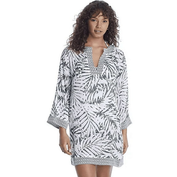 ANNE COLE Multi Print Palm Breeze Tunic Cover-Up, US X-Small/Small, NWOT