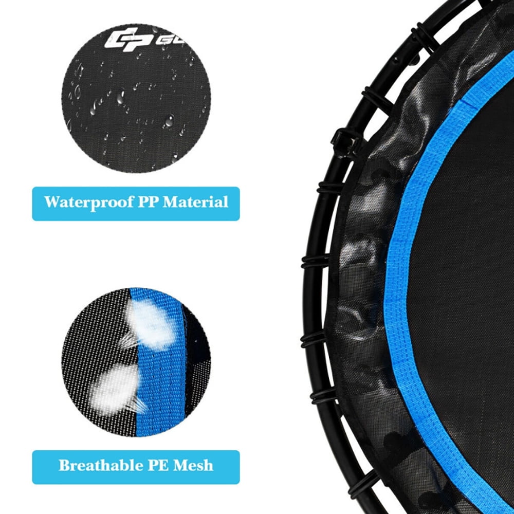 Aimee Lii 40 Inch Foldable Fitness Rebounder with Resistance Bands Adjustable, Trampoline for Kids, Blue Aimee Lii 40 Inch Foldable Fitness Rebounder with Resistance Bands Adjustable, Trampoline for Kids, Blue