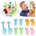 thumbnail image 2 of ​​BINGLI Animal Shaped Kids Food Picks Set, Cute Fruit Toothpicks Dessert Forks for Lunch Cake Party Supplies, BPA Free Mini Snack Holders for Children's Safety​​, 2 of 9