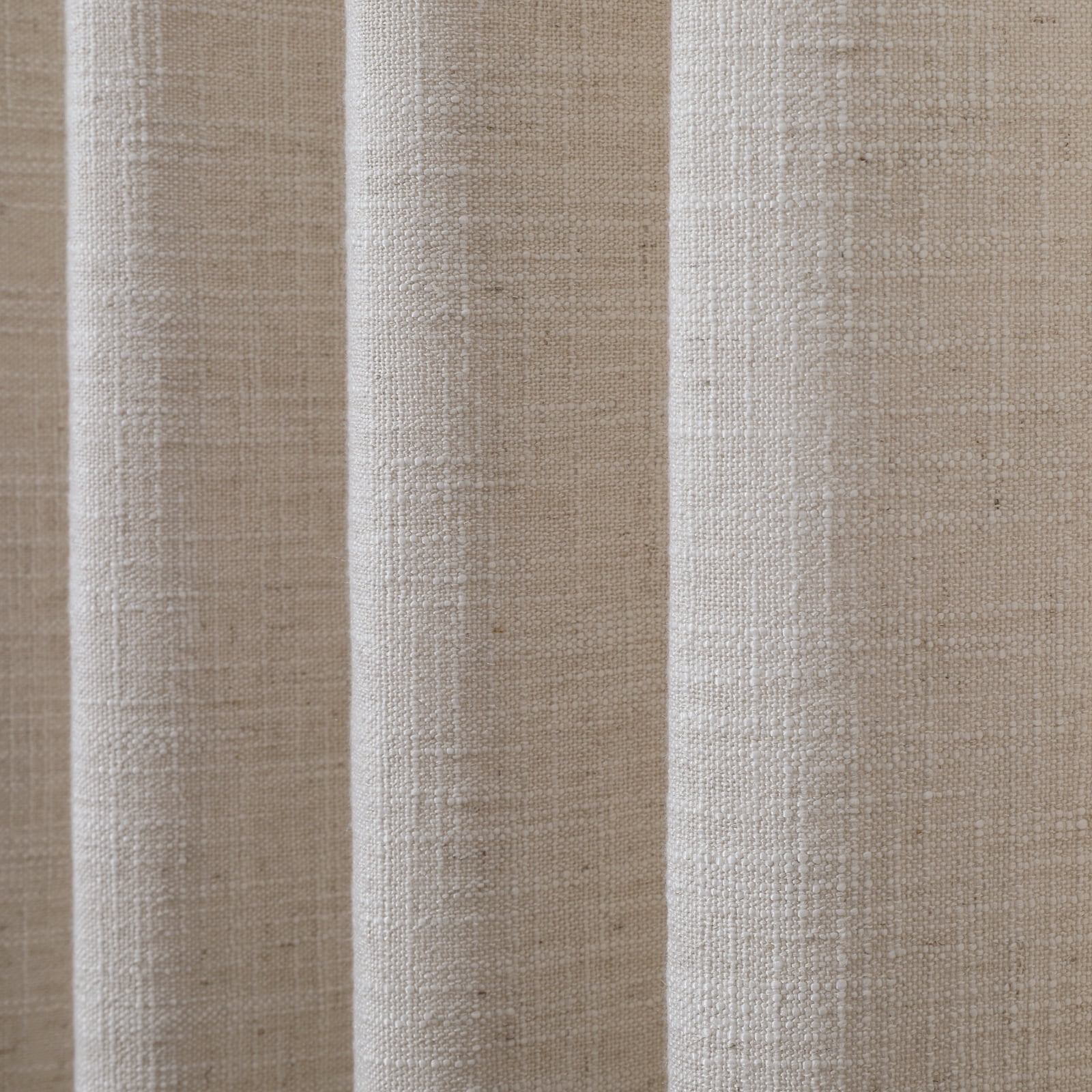 TWOPAGES 72 W X 96 L Inch Curtain Grommet Hanging Style Drape Room Darkening Linen Blend Textured Drapery for Kitchen, 1 Panel, Birch