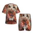 thumbnail image 1 of Balery Adorable Kitten In Kimono Conjunto de Pijama Infantil de Manga Corta con Estampado – Ropa de Dormir de Algodón Suave-XX-Large, 1 of 6