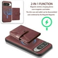 thumbnail image 2 of Detachable Magnetic Phone Cases Compatible with Google Pixel 10 / 10 Pro, Case with Card Holder, Support Magnetic Wireless Charger, Classic PU Leather Kickstand Wallet Phone Cover, Winered, 2 of 5