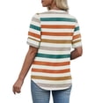 thumbnail image 4 of Womens Tops Short Sleeve Shirts Buttons V Neck Spring Fashion Summer Outfits Plus Size Blouses Dressy Casual, 4 of 5