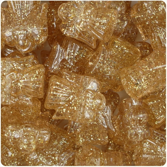 BeadTin Gold Sparkle 22mm Angel Pony Beads (24pcs)