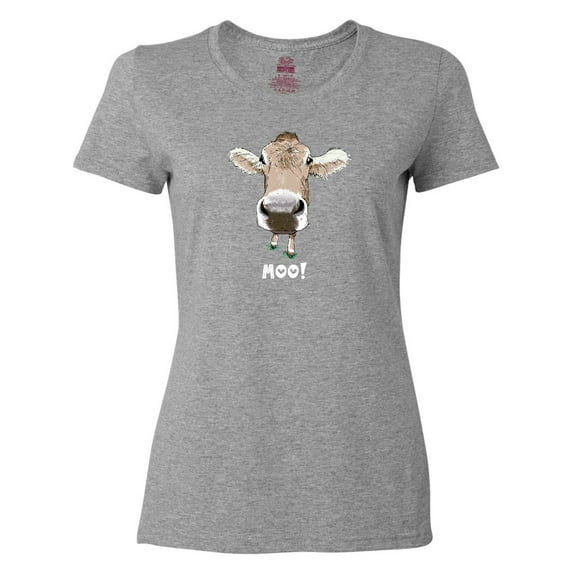 Inktastic Moo Cute Brown Holstein Cow Women's T-Shirt