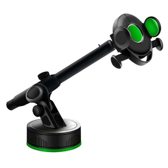 Soporte para teléfono con ventosa para coche, extra largo, telescópico, para salpicadero, GPS, multifuncional (negro)