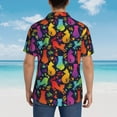 thumbnail image 6 of Balery Colorful Cats Print Men's Hawaiian Shirts Short Sleeve Beach Shirt Relaxed Fit Vacation Button Down Shirts-Medium, 6 of 9