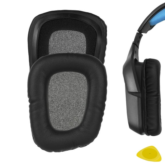 Geekria QuickFit Replacement Ear Pads for Logitech G35, G930, G430, F450 Headphones Ear Cushions, Headset Earpads, Ear Cups Cover Repair Parts (Black)