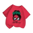 thumbnail image 3 of Kid Girls Cute Graphic Printed Round Neck Short Sleeve Tee Summer Casual T Shirt Tops,Size 11 Years-12 Years, 3 of 4