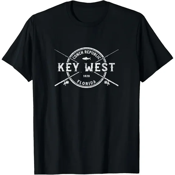 Key West FL Vintage Crossed Fishing Rods T-Shirt